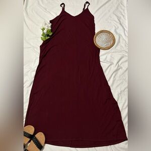 Zenana Premium Women’s Plus Size Maroon Maxi Dress w/ Pockets